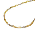Armbånd 1,8mm Singapore bicolor 14Kt GULD 19cm