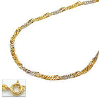 Armbånd 1,8mm Singapore bicolor 14Kt GULD 19cm