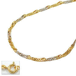 Armbånd 1,8mm Singapore bicolor 14Kt GULD 19cm