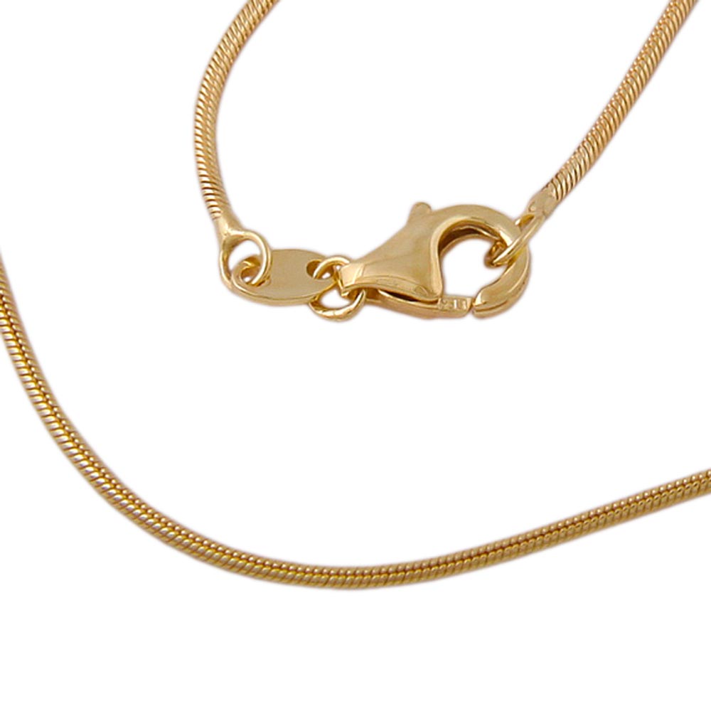 Kæde 1 mm Snake Round Skinnende 8K GULD
