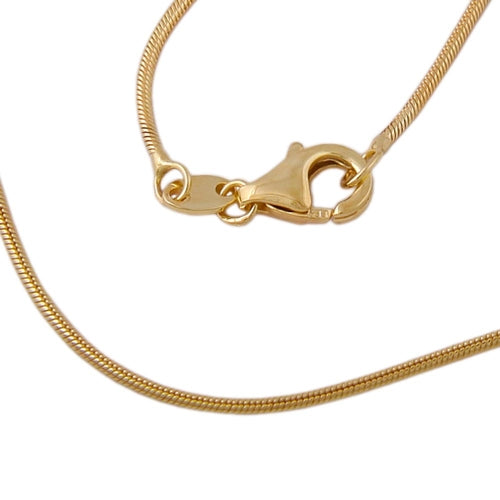 Kæde 1 mm Snake Round Skinnende 8K GULD