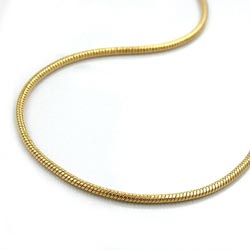 Kæde 1 mm Snake Round Skinnende 8K GULD