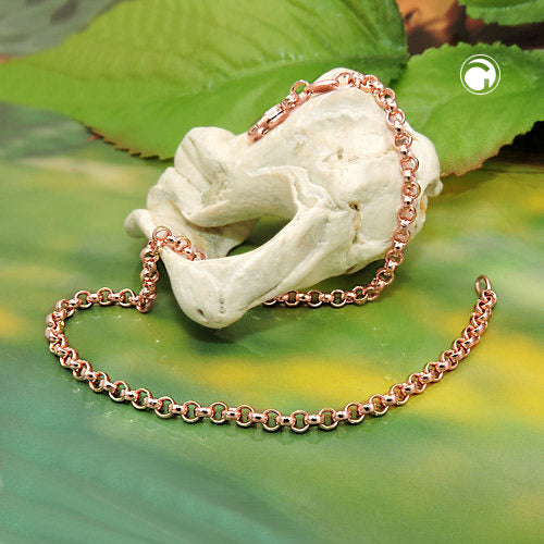 Armbånd 2,5 mm ærtekæde 14K rosaguld