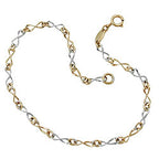 Armbånd 2,7mm Fantasy Pattern bicolor 9Kt GULD 19cm