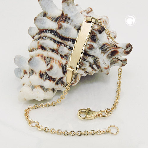Skjoldarmbånd 1,8mm Frosted Diamond 9K GOLD 15cm