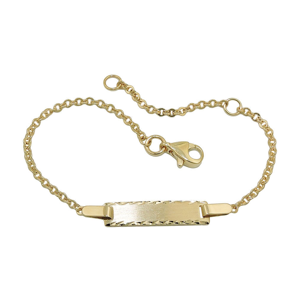 Skjoldarmbånd 1,8mm Frosted Diamond 9K GOLD 15cm