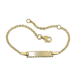 Skjoldarmbånd 1,8mm Frosted Diamond 9K GOLD 15cm