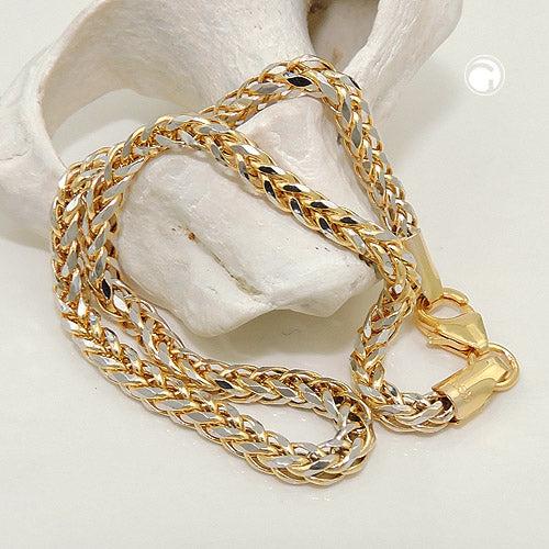 Halskæde 2,4 mm kabelkæde bicolor 14K GULD