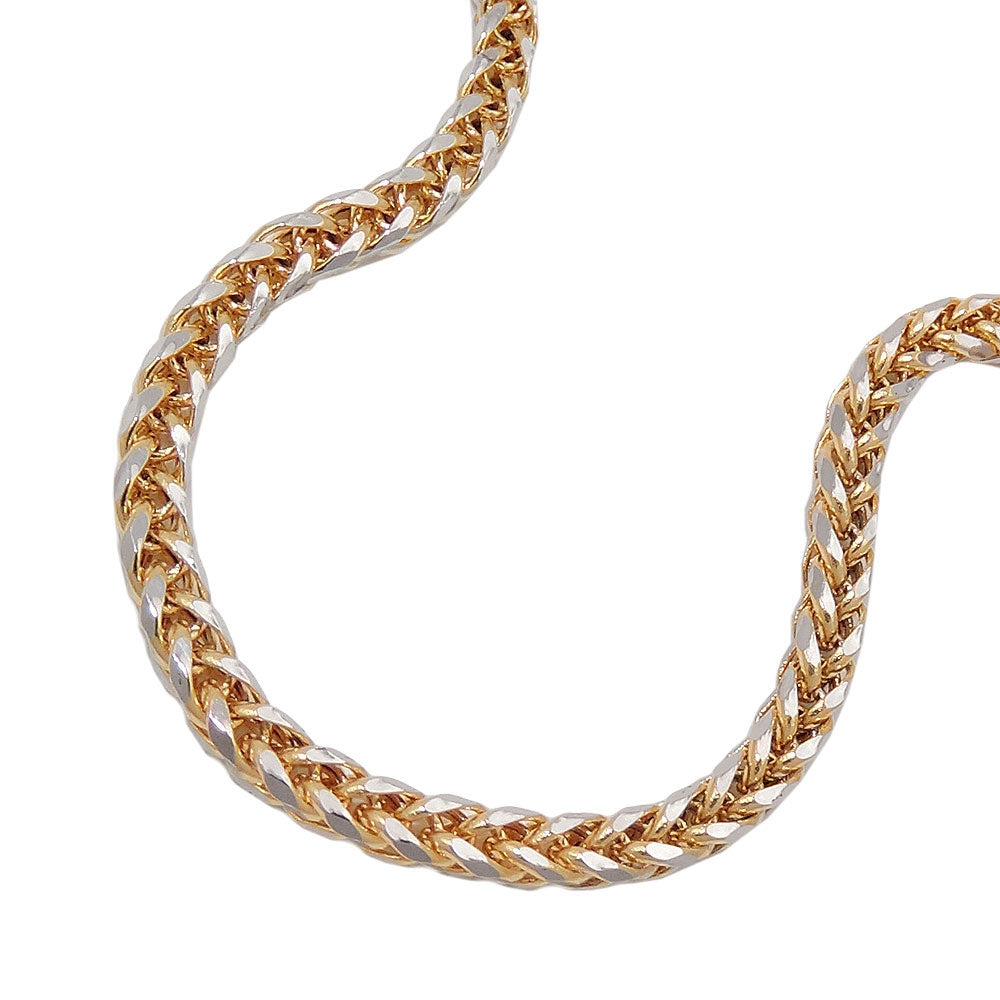 Halskæde 2,4 mm kabelkæde bicolor 14K GULD