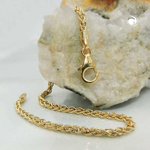 Armbånd 2,3 mm kabelkæde 9 kt GULD 19 cm