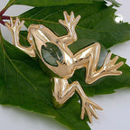 Suncatcher 87x48mm frø med glassten