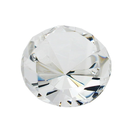 Glassten 80x52mm med diamantslebet krystalklar