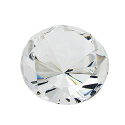Glassten 80x52mm med diamantslebet krystalklar