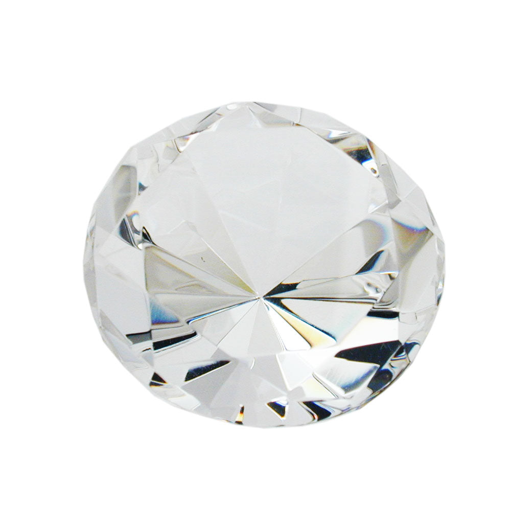 Glassten 80x52mm med diamantslebet krystalklar