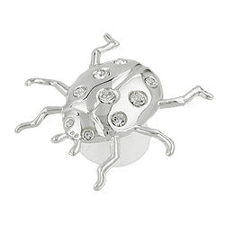 Suncatcher 53x55mm Ladybug flad med glassten