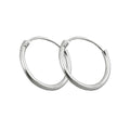 Hoop-øreringe, 13mm trådring med spænde, skinnende sølv 925