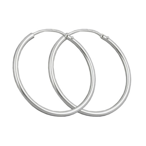 Hoopøreringe 25mm tråd-earrings med spænde Blank Sølv 925