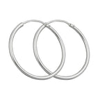 Hoopøreringe 25mm tråd-earrings med spænde Blank Sølv 925