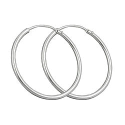 Hoopøreringe 25mm tråd-earrings med spænde Blank Sølv 925