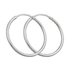 Hoopøreringe 25mm tråd-earrings med spænde Blank Sølv 925