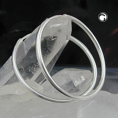 Hoopøreringe 25mm tråd-earrings med spænde Blank Sølv 925