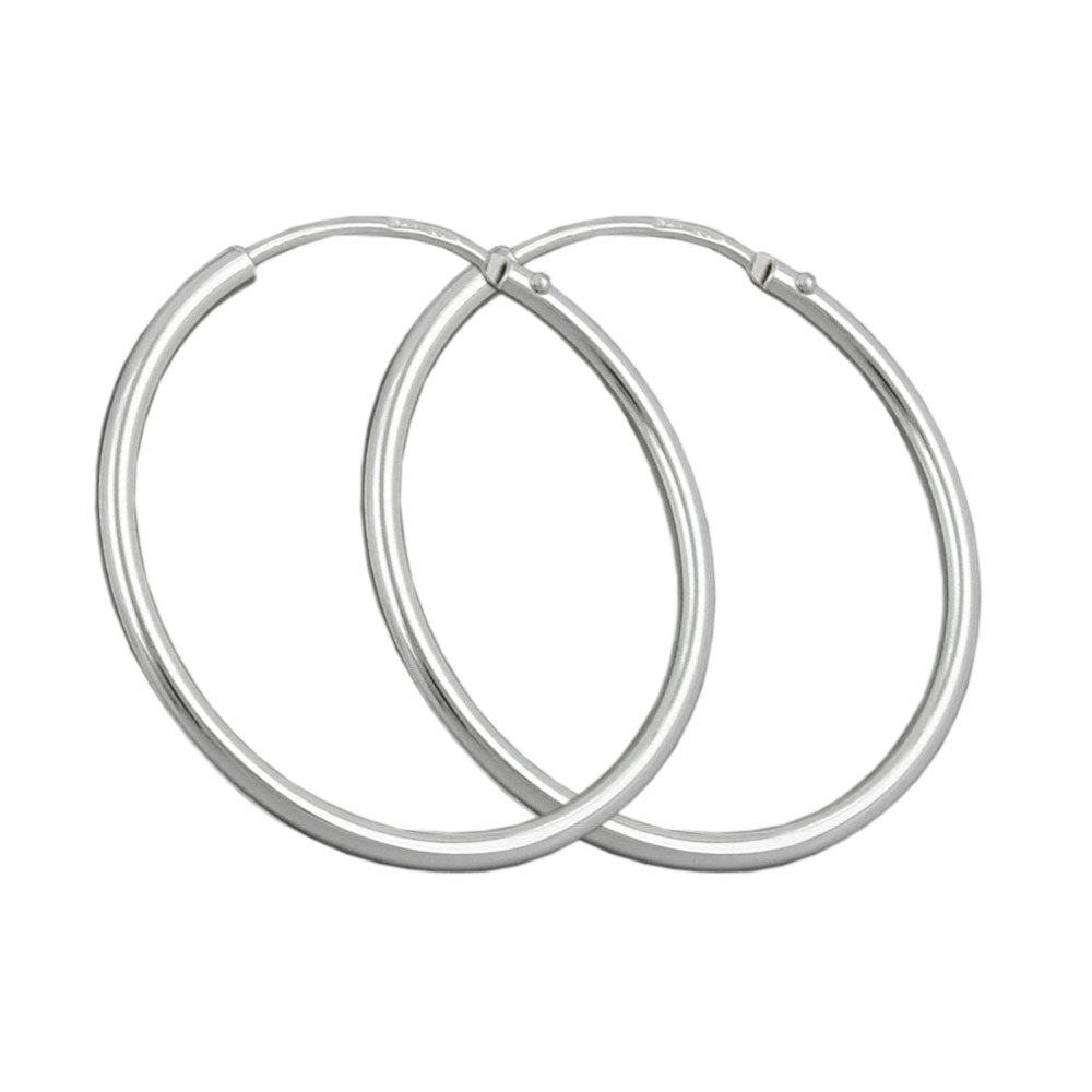Hoopøreringe 25mm tråd-earrings med spænde Blank Sølv 925