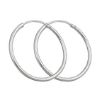 Hoopøreringe 25mm tråd-earrings med spænde Blank Sølv 925