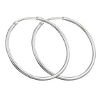 Ringe 30mm tråd-øreringe med spænde Skinnende Sølv 925