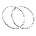 Ringe 30mm tråd-øreringe med spænde Skinnende Sølv 925