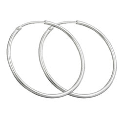Ringe 30mm tråd-øreringe med spænde Skinnende Sølv 925