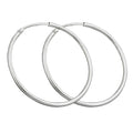 Ringe 30mm tråd-øreringe med spænde Skinnende Sølv 925