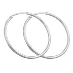 Ringe 30mm tråd-øreringe med spænde Skinnende Sølv 925