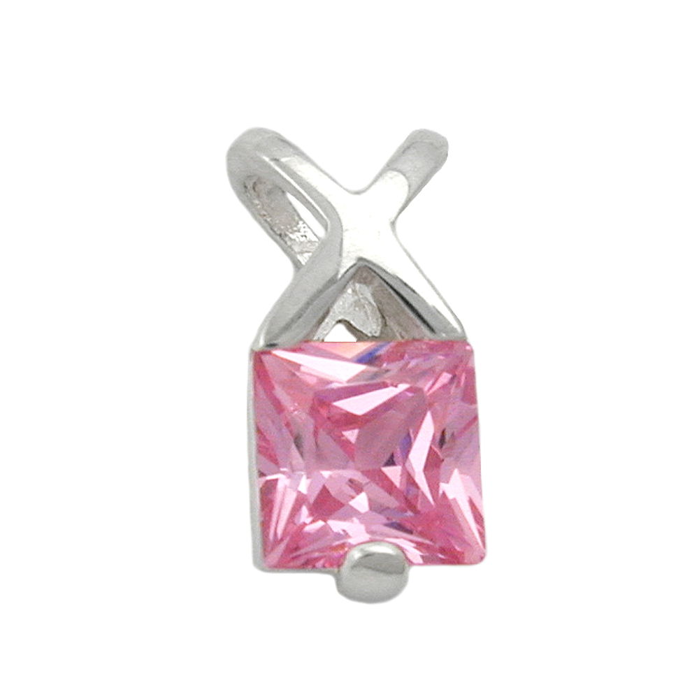 Vedhæng 13x6mm Cubic Zirconia Pink Sølv 925