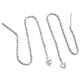 Pull-Through øreringøreringe 110mm hjerte med Cubic Zirconia Sølv 925