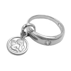 Vedhæng 12x3mm dåbsring med Angel Silver 925