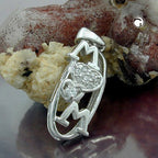 Hæng 23x9mm MOM med Zirconias Rhodium belagt sølv 925