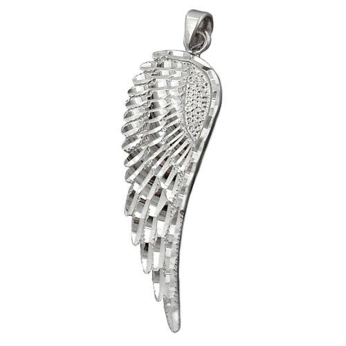 Hængende 37x12mm vinge Diamant Rhodium belagt Sølv 925