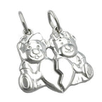 Vedhæng 21x19mm Dobbelt vedhæng 2 Bånd med hjerte Sølv 925
