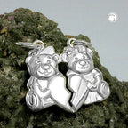 Vedhæng 21x19mm Dobbelt vedhæng 2 Bånd med hjerte Sølv 925