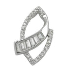 Vedhæng 29x18mm Lot Kubiske zirkoniaer Skinnende rhodium belagt sølv 925