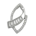 Vedhæng 29x18mm Lot Kubiske zirkoniaer Skinnende rhodium belagt sølv 925