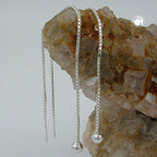 Pull-Through øreringeringe 110x4mm venetiansk kæde med kugle Sølv 925