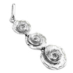 Vedhæng 29x10mm 3 blomster skinnende rhodiumbeklædt sølv 925