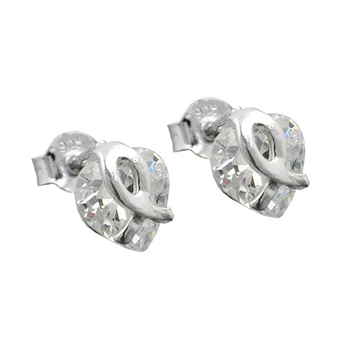 Ørestikker-ørering 7,5x7mm hjerte lavet af zirkonia sølv 925
