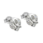 Ørestikker-ørering 7,5x7mm hjerte lavet af zirkonia sølv 925