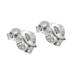 Ørestikker-ørering 7,5x7mm hjerte lavet af zirkonia sølv 925