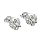 Ørestikker-ørering 7,5x7mm hjerte lavet af zirkonia sølv 925
