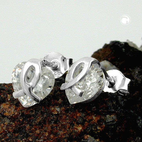 Ørestikker-ørering 7,5x7mm hjerte lavet af zirkonia sølv 925