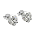 Ørestikker-ørering 7,5x7mm hjerte lavet af zirkonia sølv 925