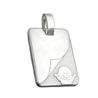Vedhæng 19x14mm graveringsplade med Baby Matt Blanky Silver 925